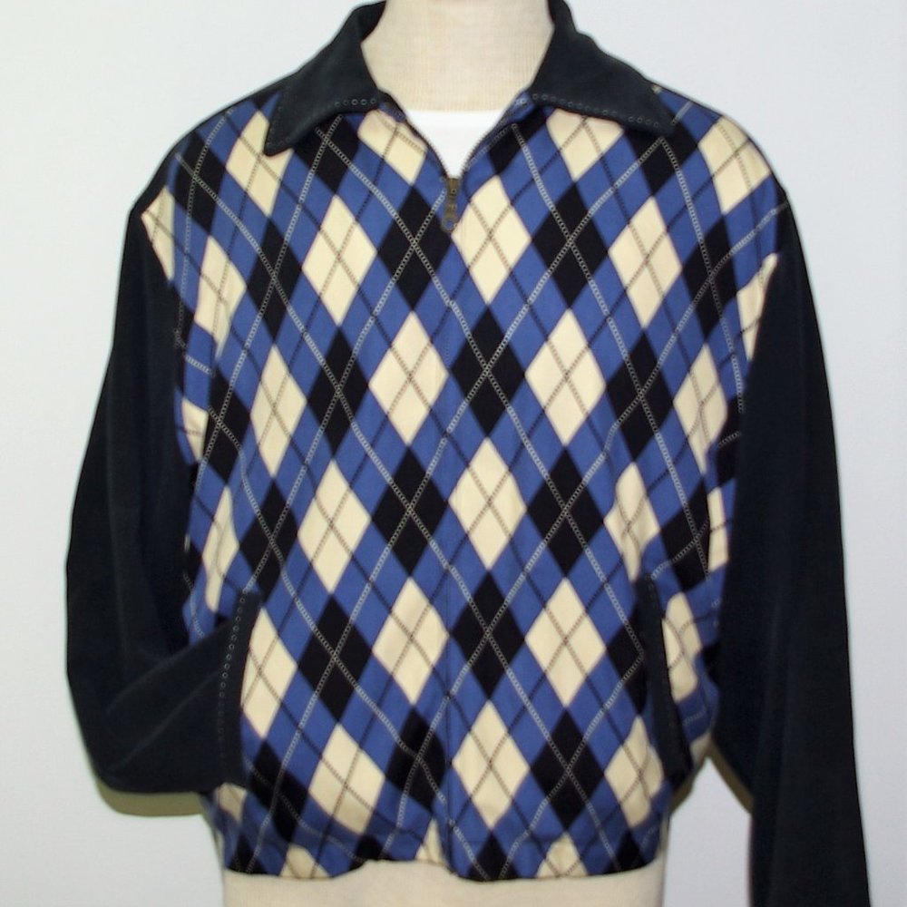 Unique Nat Nast Silk Jacket - Argyle Pattern